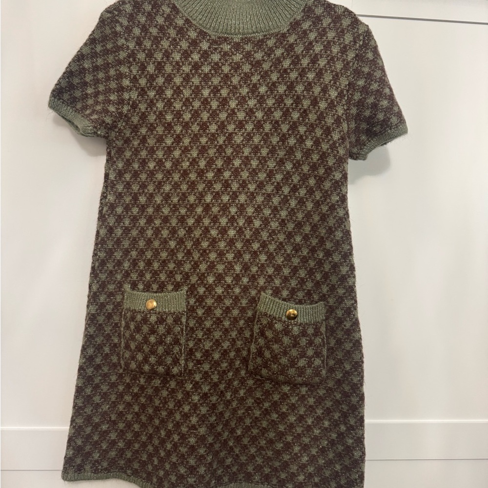 Zara Brown and Green Dress